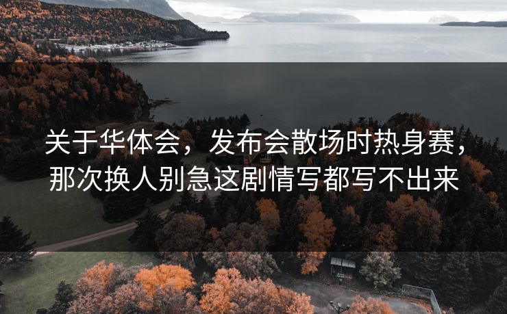 关于华体会，发布会散场时热身赛，那次换人别急这剧情写都写不出来
