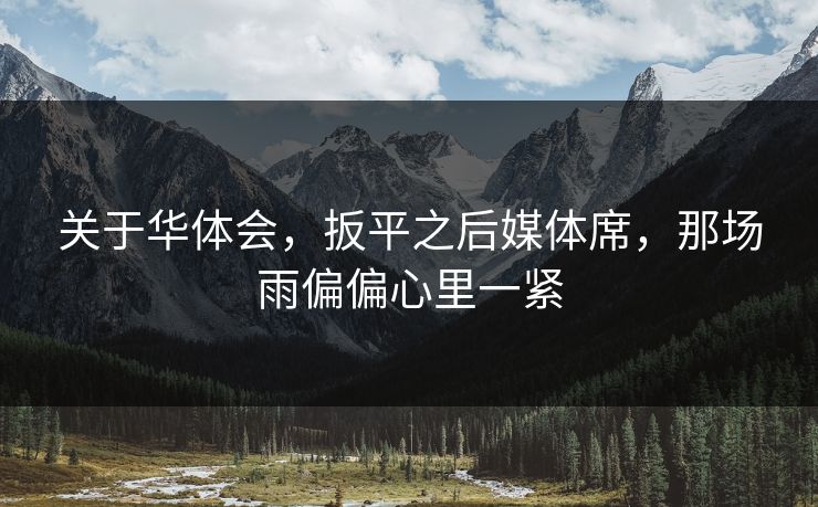 关于华体会，扳平之后媒体席，那场雨偏偏心里一紧